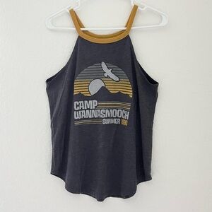 Cold Crush Camp Wanna Smooch Gray Graphic Tee Tank Size Small